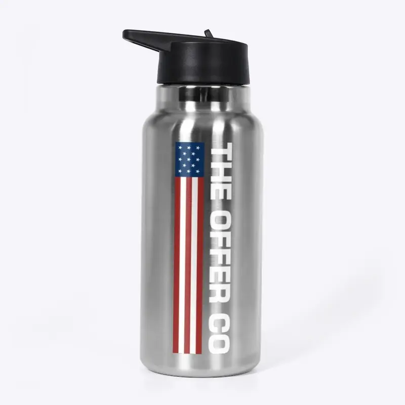 The Offer Co American Flag 32 oz Bottle